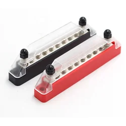 12V-48V Bus Bar Terminal Block Power Distribution Block 2 x M6 Terminal Studs 8 x M4 Terminal Screws Boat Truck