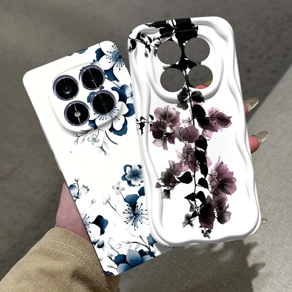 

Creative Flower Design Cover For Redmi 9i 10 10C 14C 13C 9A 11A 12C A1 A2 A3 A4 K30 K70 Pro Ultra 5G Feilin Wave Oil Shell