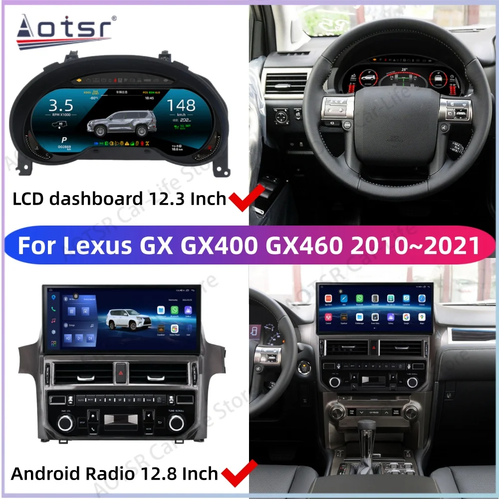For Lexus GX400 GX460 2010~2021 LCD Digital Dashboard Panel Car Instrument Cluster Modification Display Android Radio Head Unit