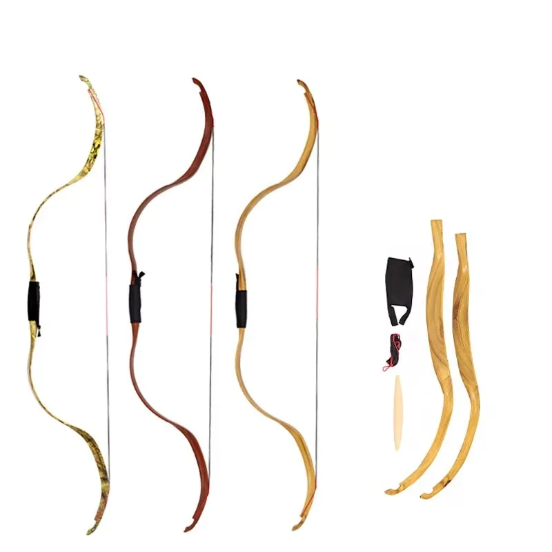 Split Traditional Longbow Multi-color Optional Adult Recreational Shooting Range Archery Training Equipment