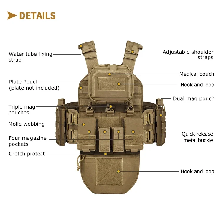 Yakeda 1000D Nylon Molle Outdoor Tactical Vest CS Equipment Multifunctional Modular Colete Tactico Training Combat Vest