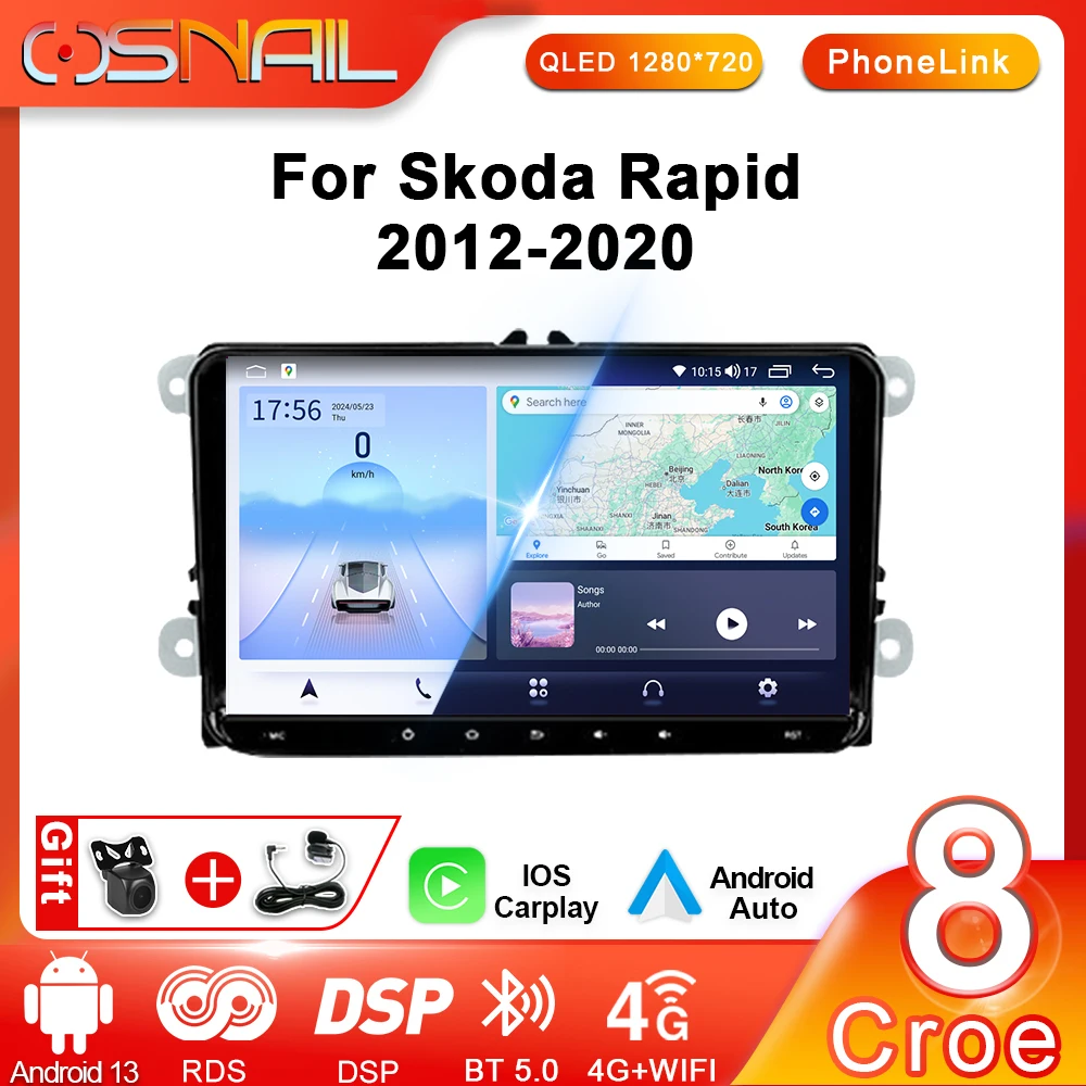 

2din Android Car Radio For Skoda Rapid NH3 NH1 2012 - 2020 Multimedia Stereo Video Player 4G GPS Navigation All-in-one Head unit