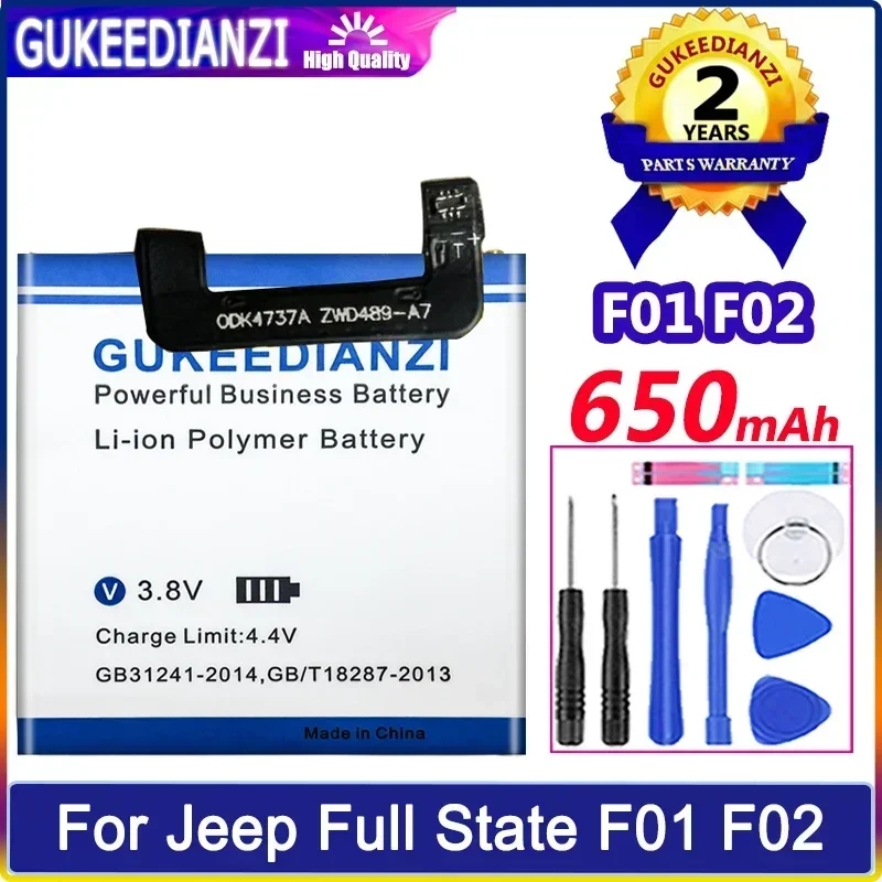 

For Jeep Full State F01 F02 Smart Watch Smartwatch Battery 650mAh Premium Replacement
