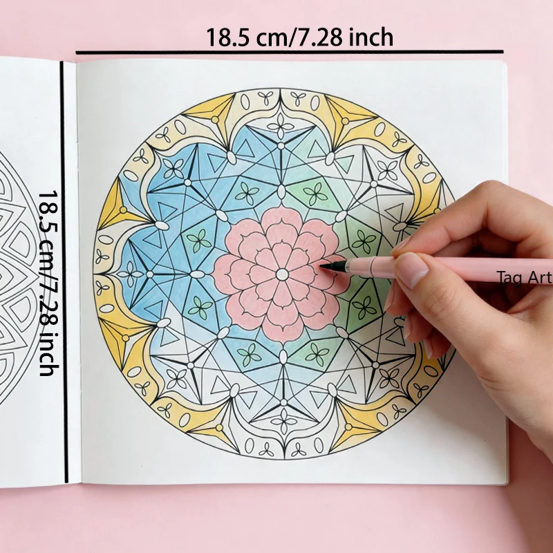 A Mandala Zen Healing Coloring Picture Book, High Definition Pattern Line Draft Coloring Book, 24 Mandala Pattern Patterns
