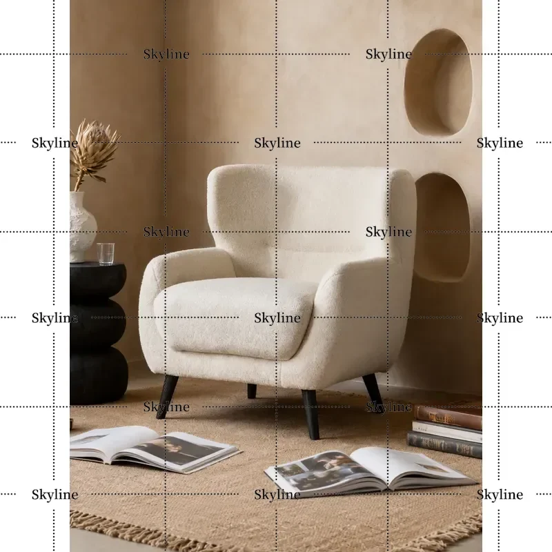 for Mairhk Cardo Leisure Chair Italian Minimalist Fabric Modern Living Room Antique Nordic Retro Single Sofa Chair