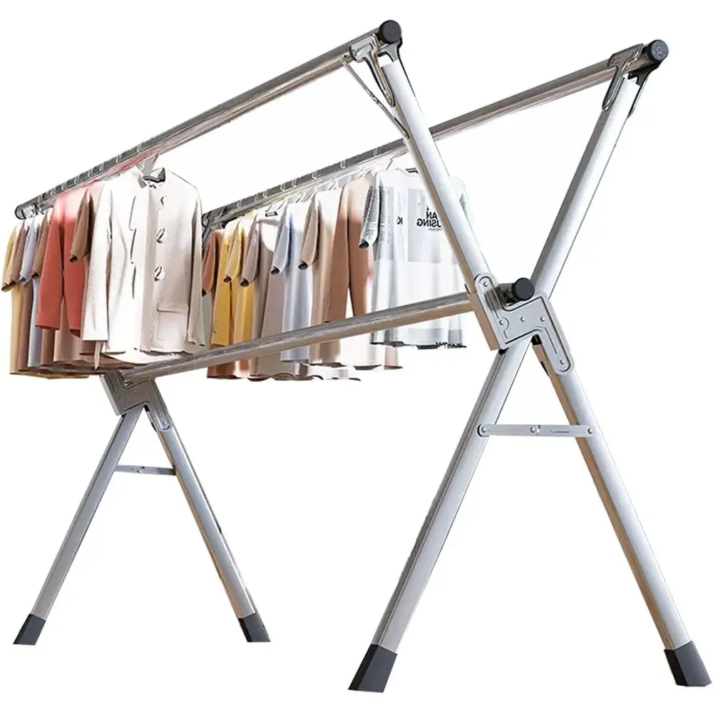 

Space-Saving Stainless Steel Laundry Drying Rack - Indoor/Outdoor Use