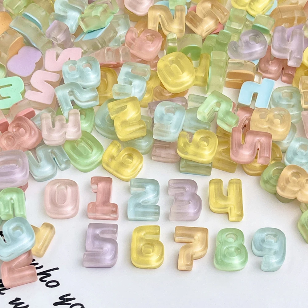 

10 Macaron Resin Arabic Numerals DIY Handmade Necklaces Jewelry Hair Clips Phone Cases Resin DIY Accessories