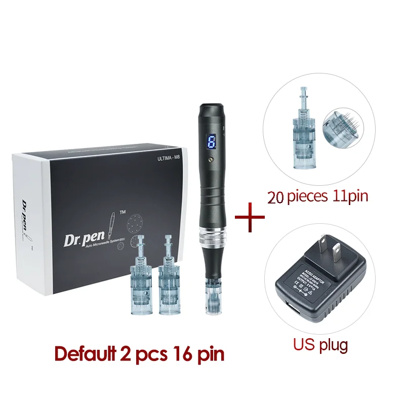 Dr pen Ultima M8 With 22 Cartridge Wireless MTS Derma Microneedle Pen Kit Professionals Use Beauty Machine Needle length 0.25 mm image 3