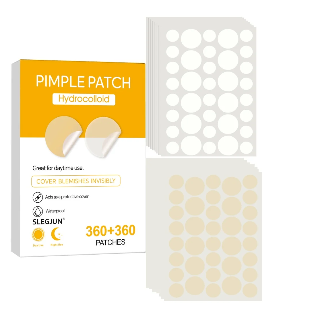 360 Pcs Round Hydrocolloid Acne Patches - Waterproof,Breathable,Gentle|Transparent Daily/Pre-makeup |Travel&Party|All Skin Types