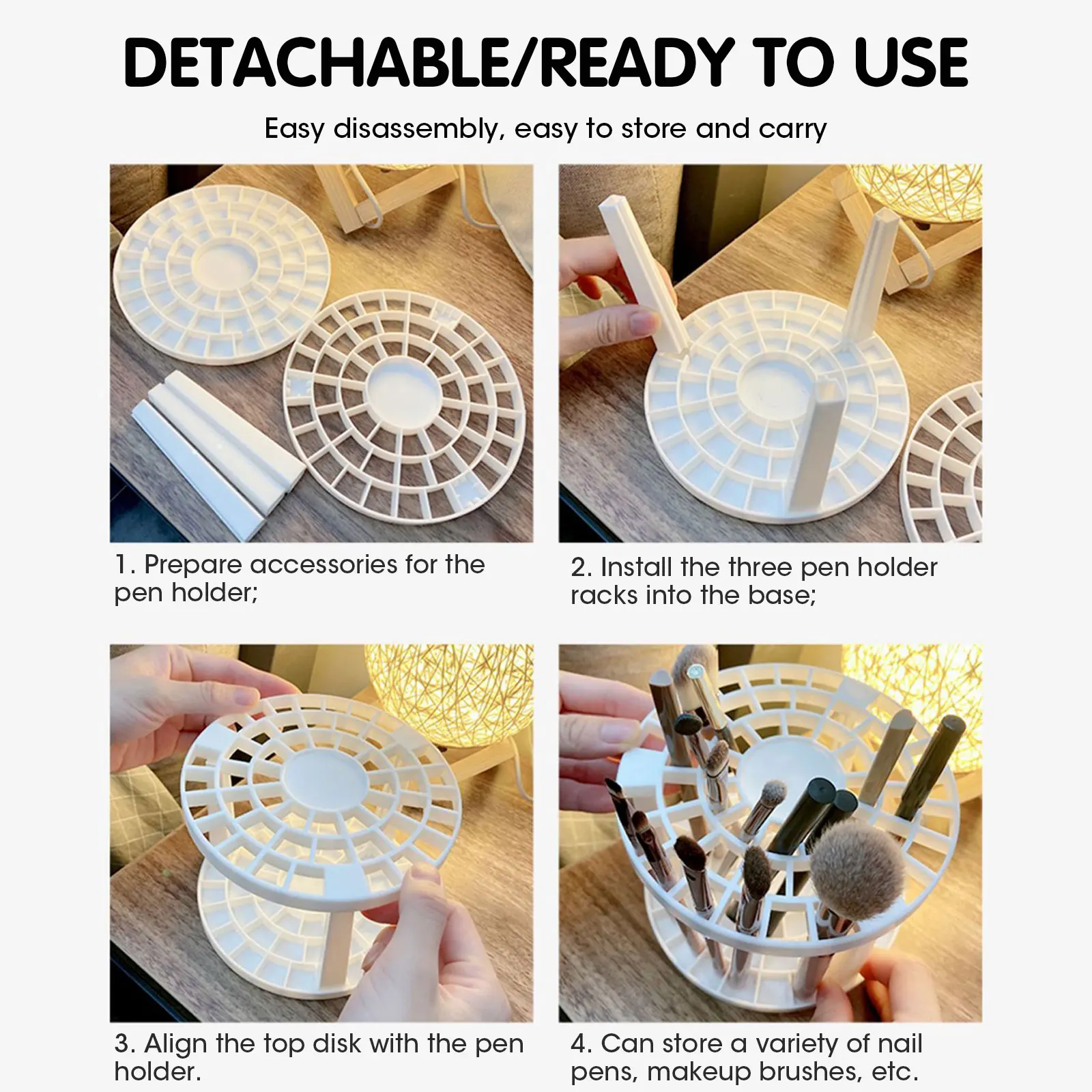 1 Stylish and Multifunctional Makeup Brush Holder with Large Capacity Air Drying Stand, Lightweight Storage Rack