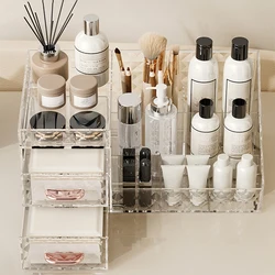 Makeup Organizer [Large Capacity] Cosmetic Organizer with Transparent Drawer - Multi-functional Lipstick & Cosmetic Organizer