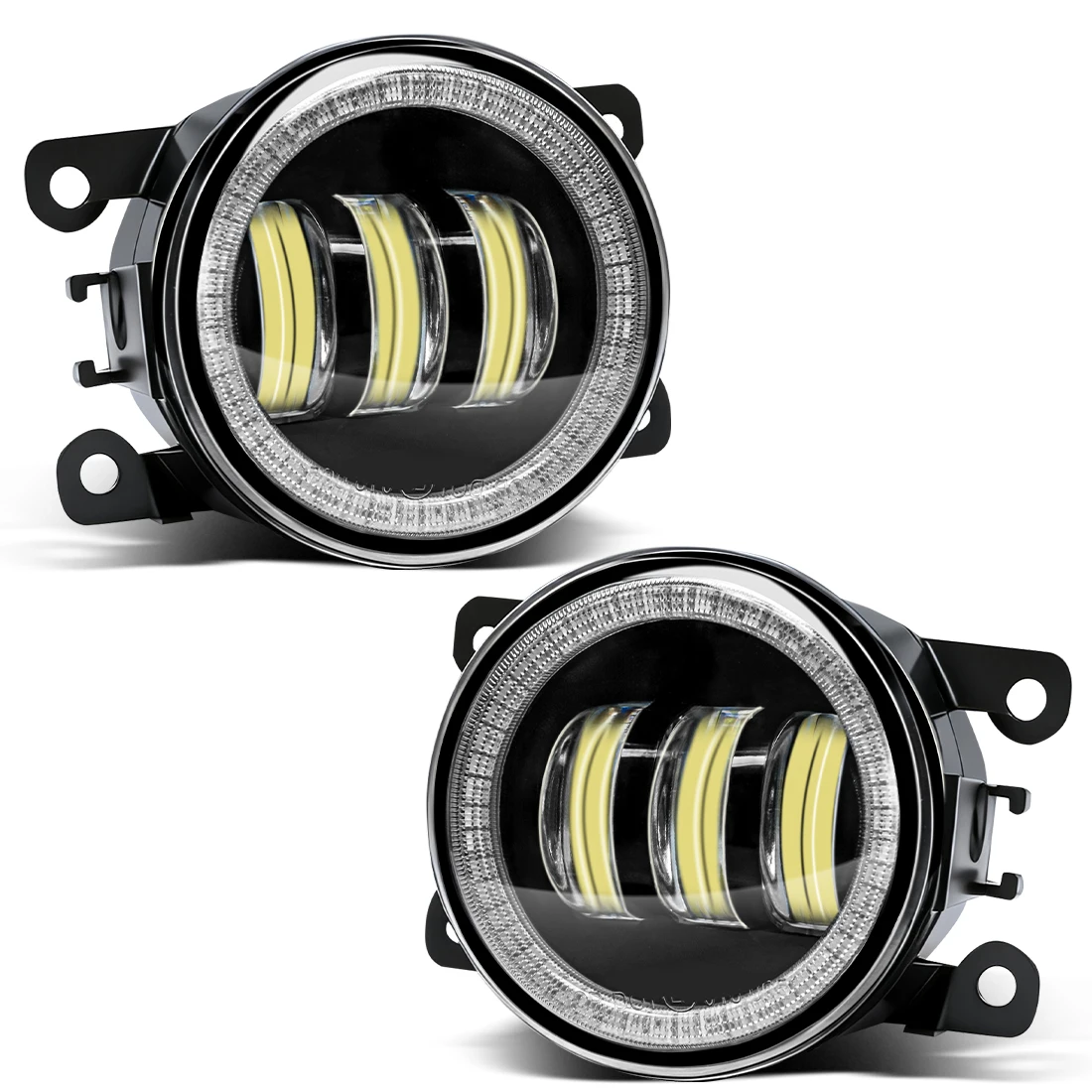 LED Angel Eye Fog Light For Ford Focus Fusion Fiesta Ranger C-Max Transit Tourneo EcoSport Edge Car DRL Fog Lamp with Lens 12V - view 2