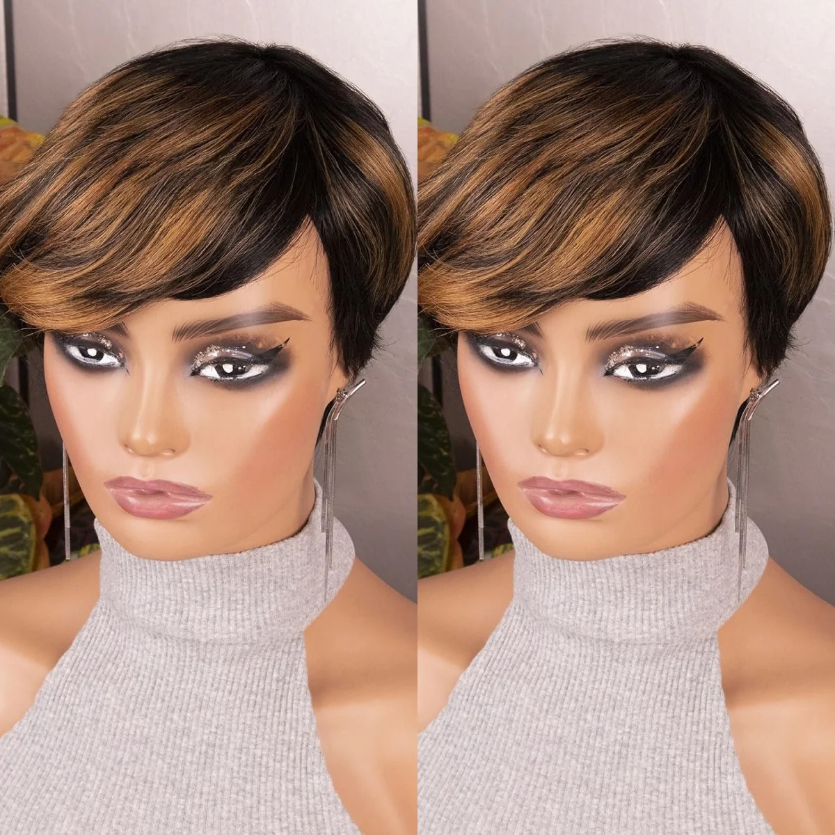 여성용 스트레이트 숏 보브 가발 브라질리언 인모 풀 머신 메이드 가발