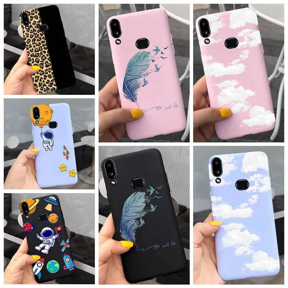 For Samsung Galaxy A10s A10 SM-A107F Phone Case Fashion Candy Color Feather Soft Cover For Samsung A10s A 10 S A10 2019 Capa