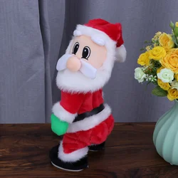 Christmas Plush Santa Claus Twisted Hip Party Favor Funny Twerking Toys Music Baby