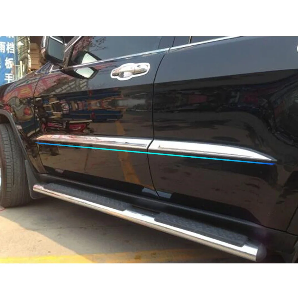 Car Side Door Body Trim Strip Molding ABS Chrome Stream Panel Bumper Hoods For Jeep Grand Cherokee 2014 2015 2016 2017 2018 2019