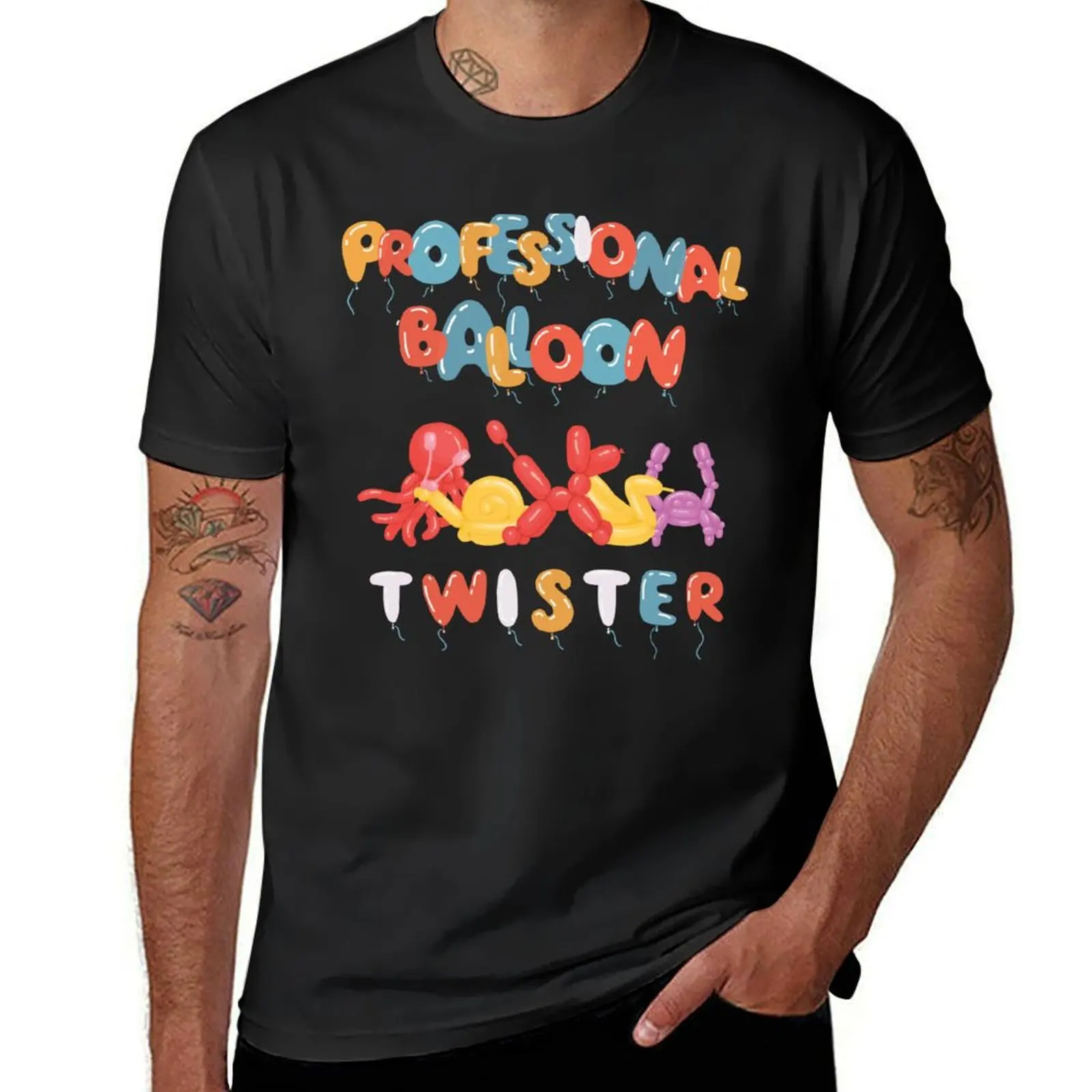 Professional Balloon Twister Balloon T-shirt graphics sweat boys animal print anime men workout shirt