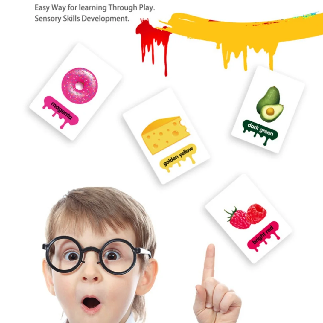 36 ชิ้นเด็กความรู้ความเข้าใจการ์ดสัตว์สีผลไม้คู่ Flashcards Montessori เด็กทารก Early การศึกษาของเล่นของขวัญ