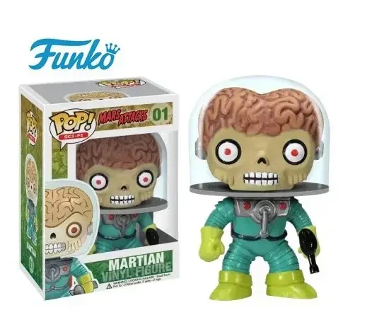 NEW Funko Pop MARS ATTACKS MARTIAN 01# Vinyl Figure Doll 10cm Action & Toy Figures Collectible Model Toys for Children Gifts