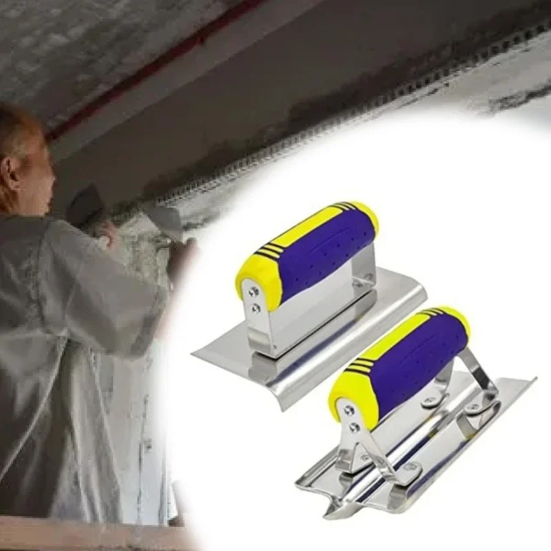 Home Tools 2-delige roestvrijstalen pleisterspaan Vlottervloer Troffel Beton Groover voegsnijder voor hoeken/scherpe hoeken