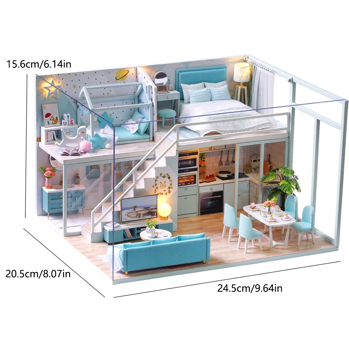 Baby House Mini DIY Kit for Making Room Toys, Home Bedroom Decoration with Furniture, Wooden Crafts, 3D Puzzle, Girl's Birthday