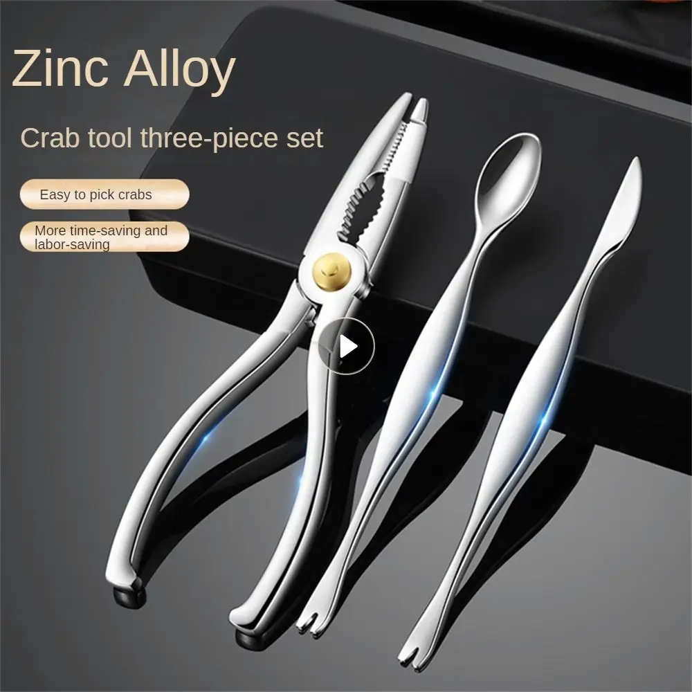 Crab Stripping Forceps Convenient Stainless Steel Lobster Pliers Pliers 8 Pieces/set Of Plastic Spoons Seafood Tools Crab Clamp