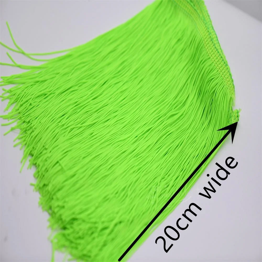 20cm wide Tassel chinlon Lace Trim Ribbon Fringe Lace  Latin dance skirt curtain fringes for sewing DIY Accessories