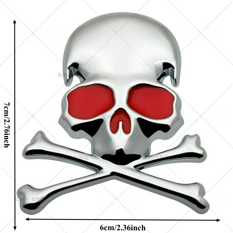 High-quality Modification Metal Stickers Halloween Skull Body Decoration Scratch Covering Car Personalized Accessories