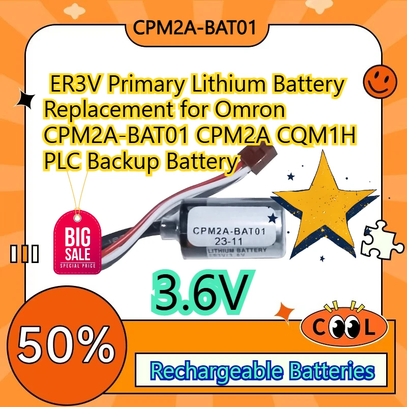 New ER3V Primary Lithium Battery Replacement for Omron CPM2A-BAT01 CPM2A CQM1H PLC Backup Battery 3.6V