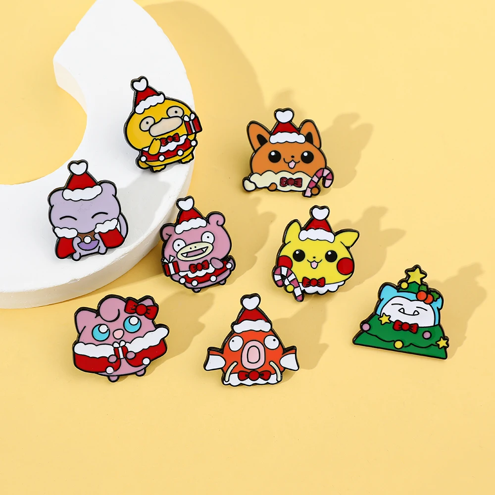 الكرتون جيب الوحش بيكاتشو لطيف بروش الأزياء سحر Jigglypuff شارة لعيد الميلاد دبوس ملابس مينا موضوع فريد التبعي #2