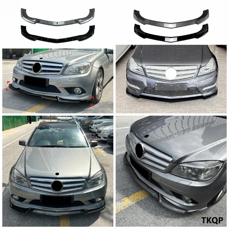 For Mercedes-Benz C Class W204 S204 2007-2010 2011-2014 For AMG Line  Car Front Bumper Lip Diffuser Splitter Spoiler Body