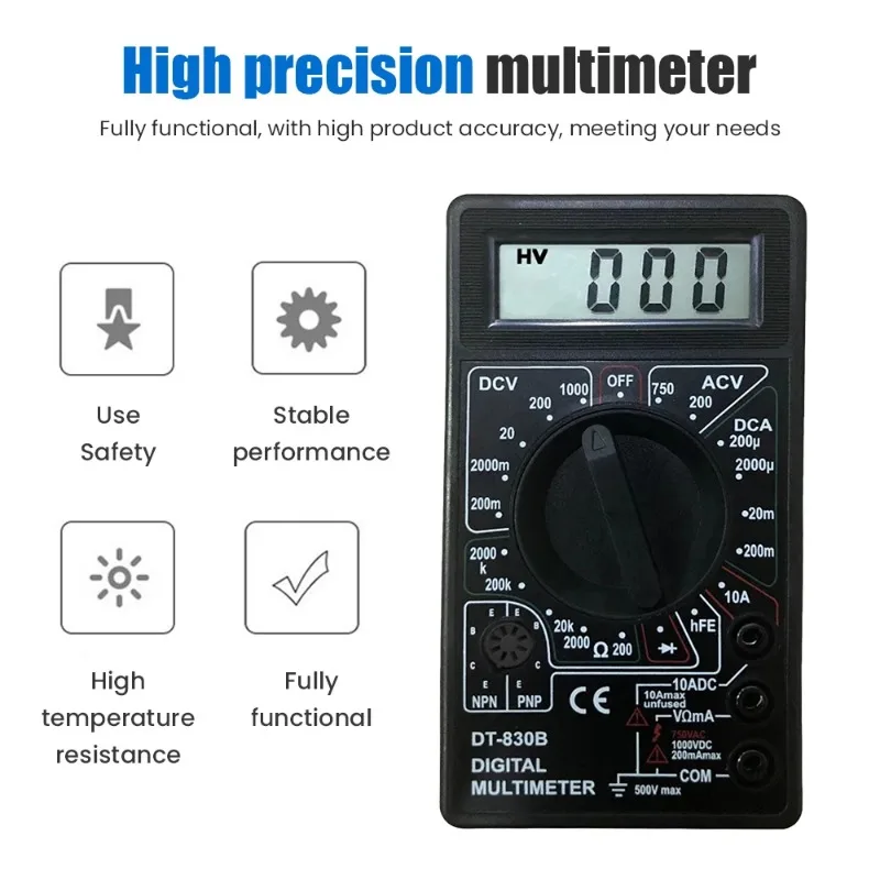 ZEXEF DT830B Digital Multimeter Hand Held Multi Voltmeter Electrical Instrument Measuring Voltage And Ammeter