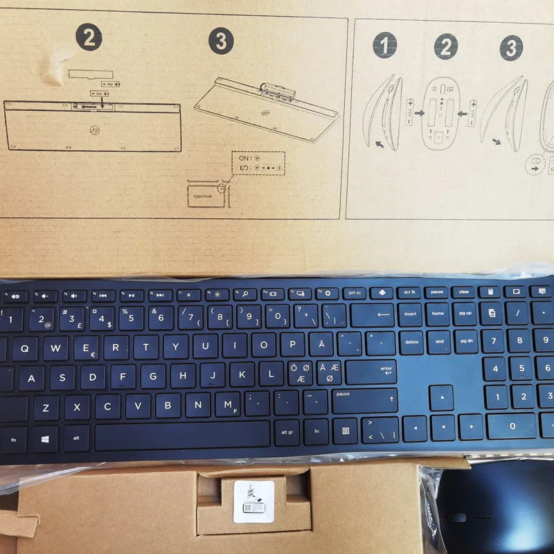 Imagem -04 - Teclado e Mouse sem Fio Layout Nórdico Apto para hp Hsa-p003k Hsa-p003m