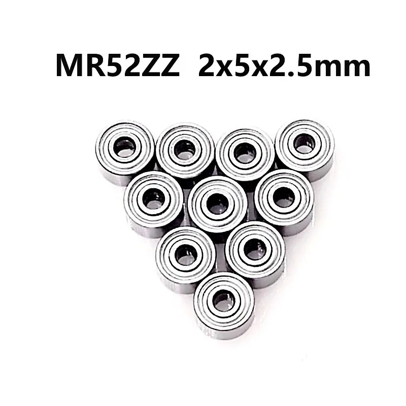 50Pcs MR52ZZ L-520ZZ 2x5x2.5 mm Deep Groove Ball Bearing Miniature bearings Model Toy MR52Z MR52 Advanced High Quality