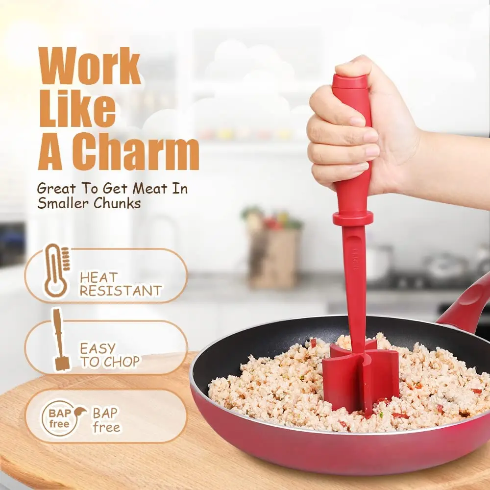 

Silicon Spatula Meat Chopper Stirring Meat Shovel Mincing Manual Meat Blender Cooking Windmill Shovel Kitchen Utensils