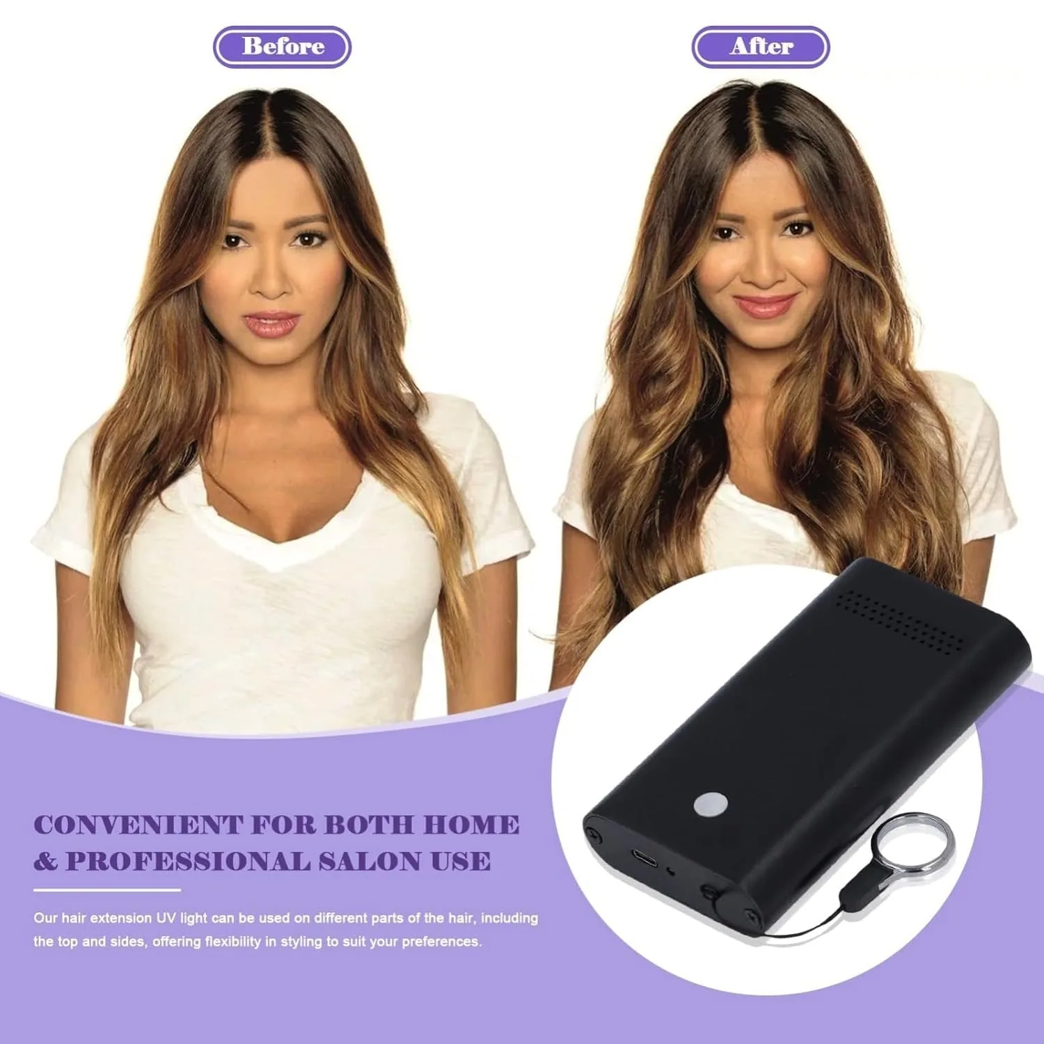 Handheld V Light Hair Extension Tool Lijm Sneldrogend Schoonheidssalon Snel enten haar Onzichtbaar zonder sporen UV-uithardend licht