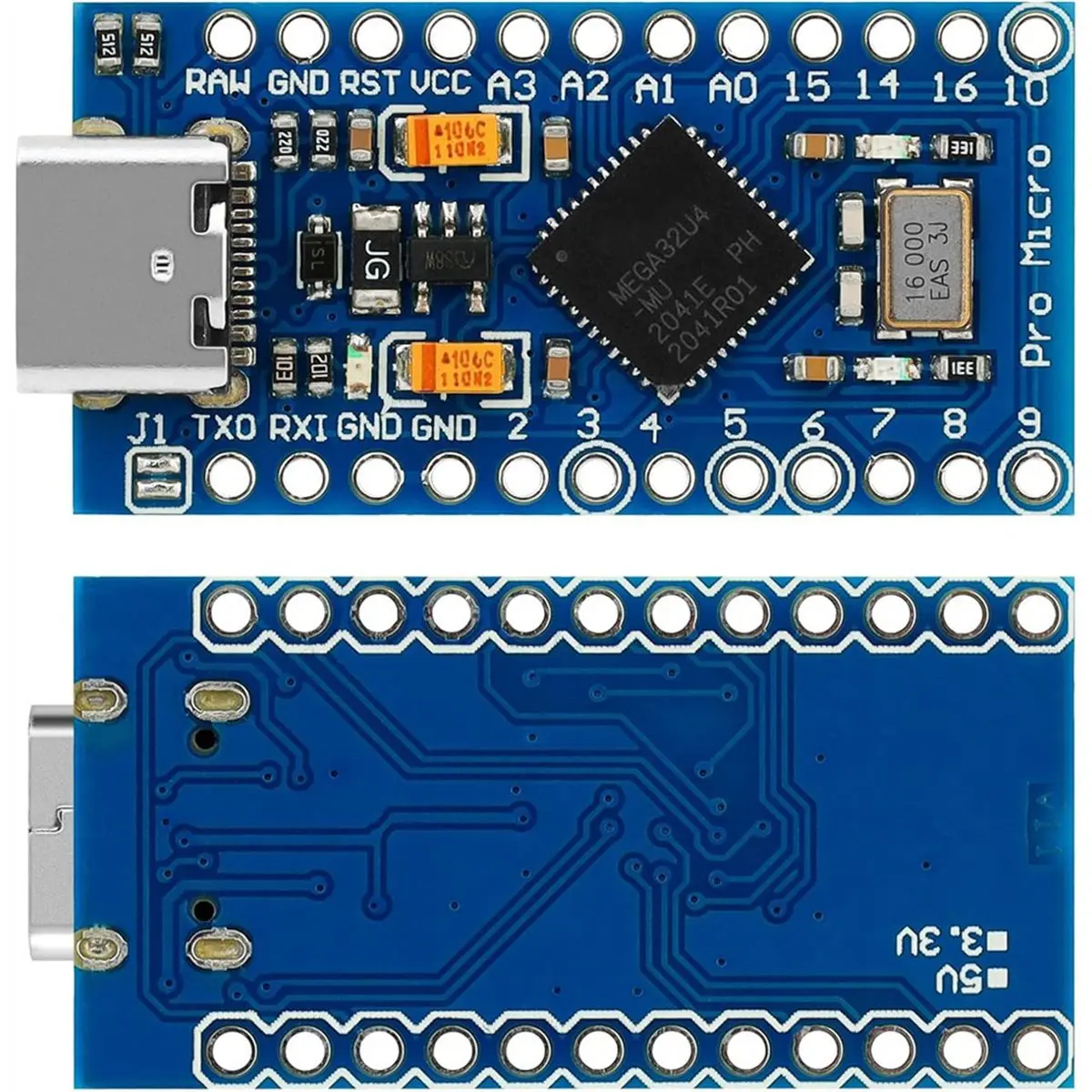 Homegood 3 Pack Pro Micro Board Module Atmega32U4 5V 16MHz USB Programming Development Board Microcontroller, for AR Duino IDE