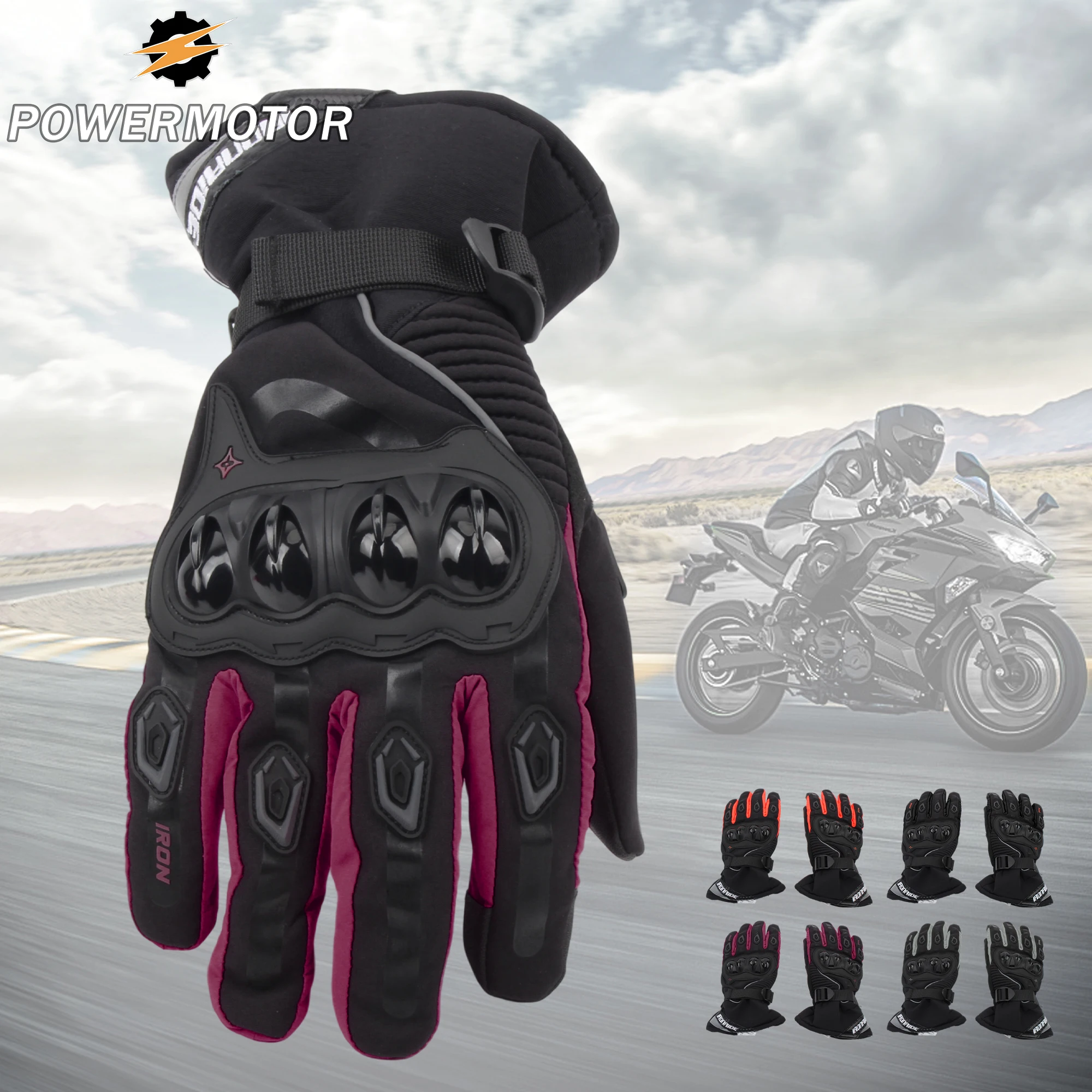 Touch Screen Motorcycle Gloves Full-Finger Windproof Waterproof Cycling Protective Gloves Motocross Motorbike Riding Gloves