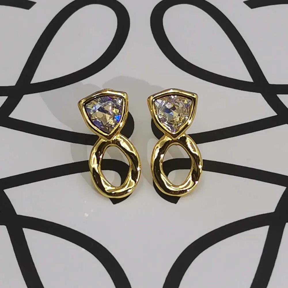 

Summer New High Quality Versatile Colorful Crystal Geometric Earrings Women's Accessories Give Romantic Gifts to Friends