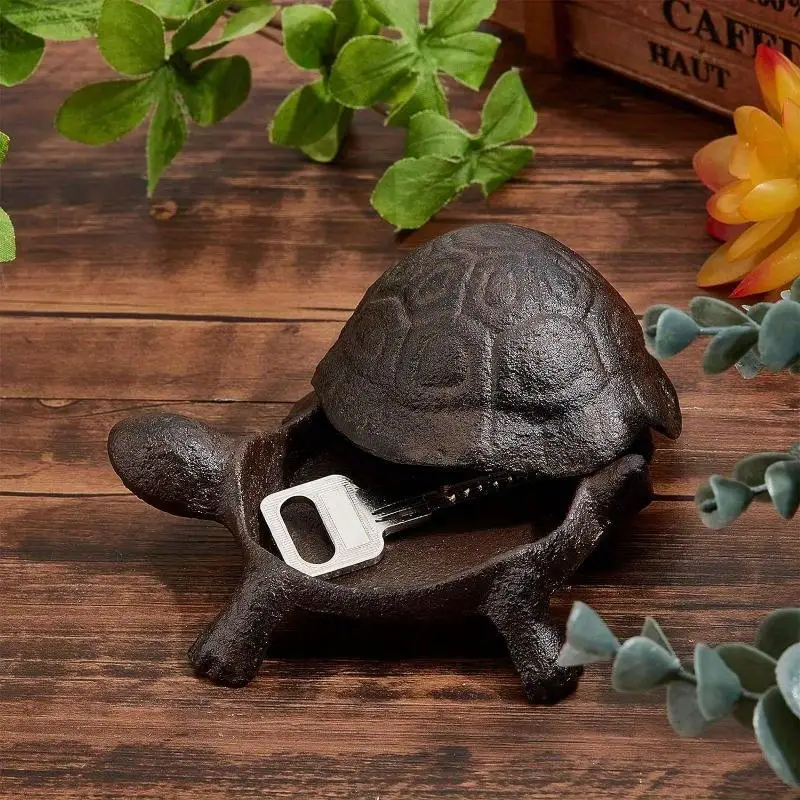 1pcTurtle Cast Iron Key Hider Garden Decoration Stone Diversion Outdoor Secret Storage Box Hide A Key Holder Safely Hiding