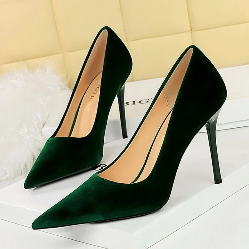 BIGTREE Sexy Fashion Pumps Wedding Elegant Women\'s Thin Heels Pointed Single Party Shoes Zapatillas De Mujer