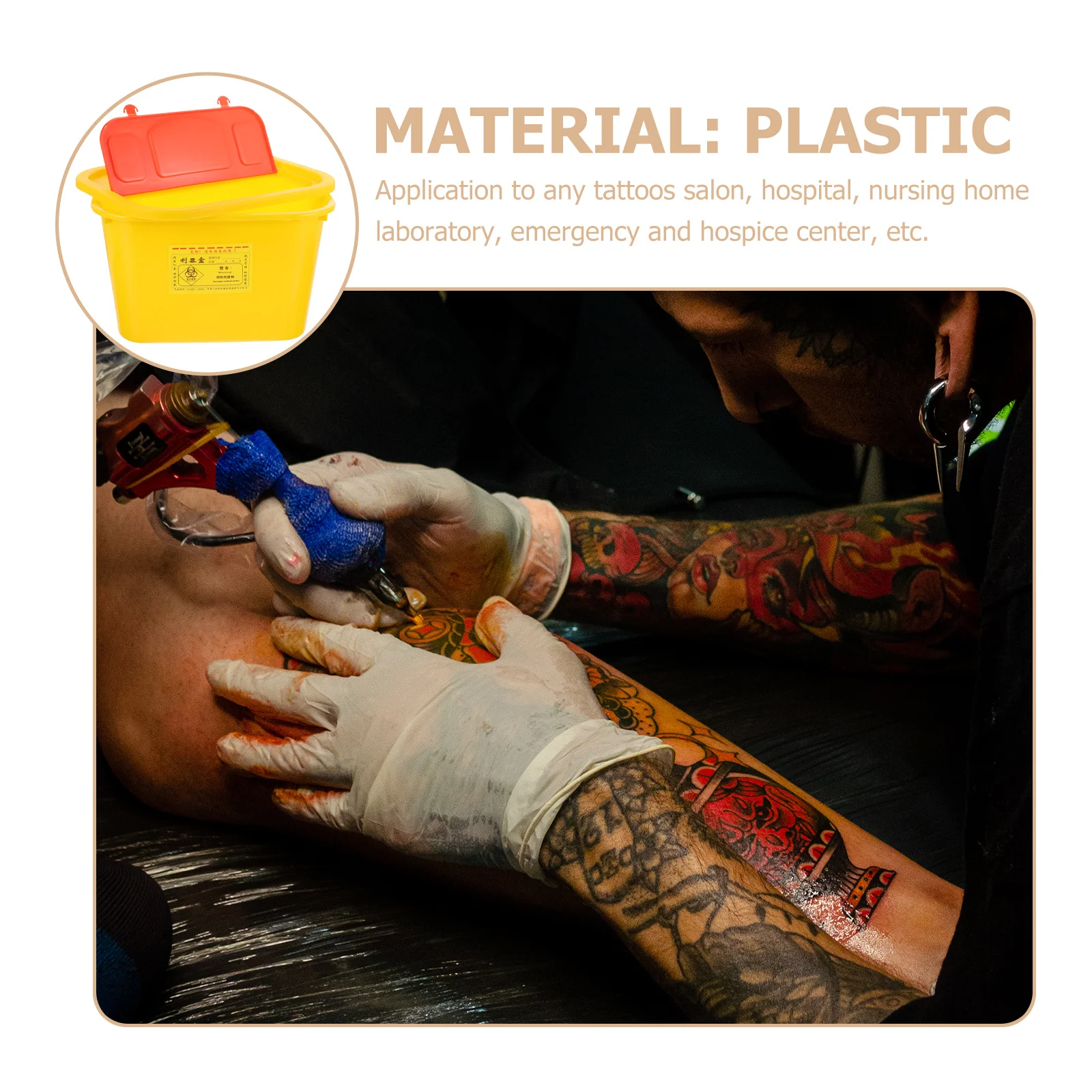 

Sharps Container Strong Plastic Puncture Resistant Safety Tool for Tattoo Salon Hospital Nursing Home Laboratory Use Waste