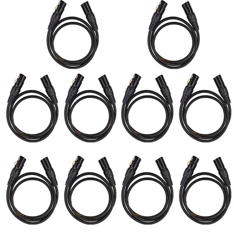 10pcs Cable DMX512 Male to Female Shielded Audio Cable for Microphone Mixer 0.5m 1m 1.5m 2m 3m 5m 10m Various Lengths Available