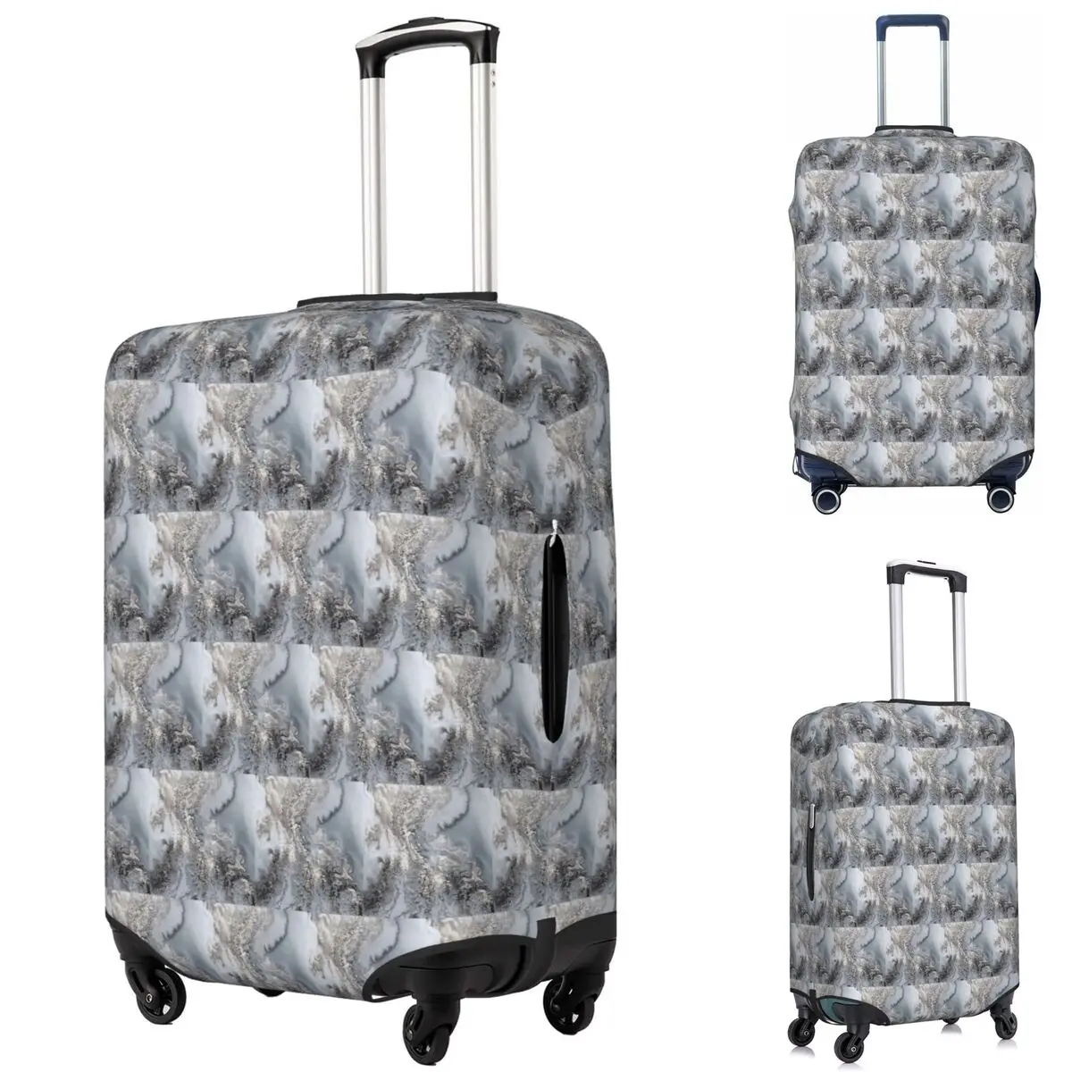 

Серый и серебристый мраморный чехол для чемодана, эластичные защитные чехлы для дорожного багажа на 18-32 дюймов
