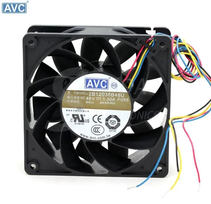 For AVC 2B12038B48U -P055 DC 48V 1.3A 12cm 120mm 12038 4-wire PWM server inverter axial cooling fans cooler