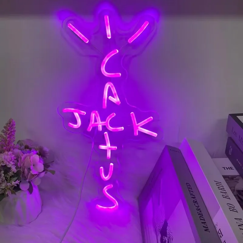 Cactus Jack Neon Signs LED Neon Light for Room/Bar Wall Decor,Gaming Room,Man Cave,Living Room,Personalized Birthday Gifts