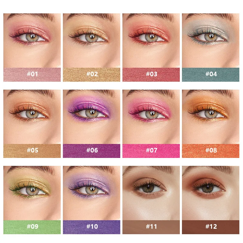 Pudaier monocromatico Shimmer Eyeshadow Highlighter Diamond Glitter Colorful Eye Shadow Palette Matte Eyes Makeup Beauty Cosmetic