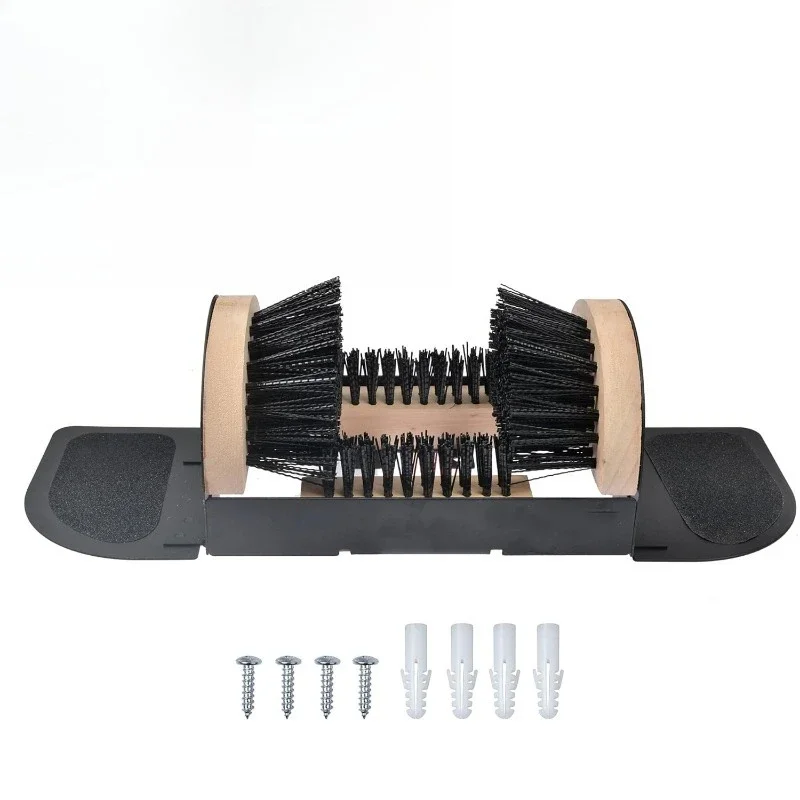 Outdoor shoe brush with pedal shoe polisher, outdoor shoe polisher