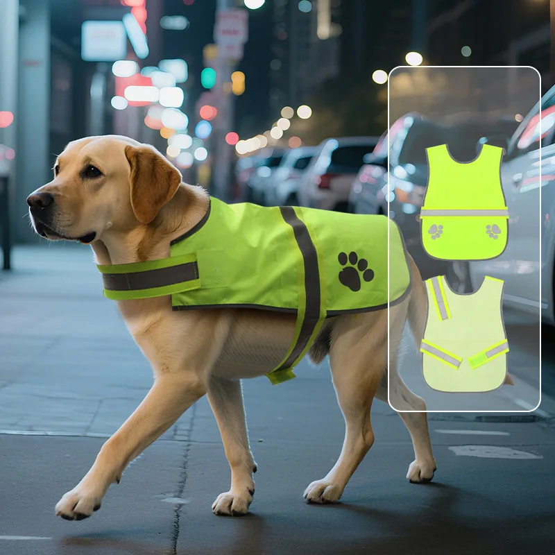 

Breathable Waterproof Reflective Dog Safety Vest Adjustable Night Walking Security Camping Dog Clothes Pet Outdoor Exclusive