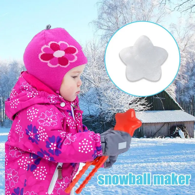 Máquina para hacer bolas de nieve con Clip en forma de estrella para niños, molde educativo para bolas de nieve, juguetes divertidos para actividades de invierno